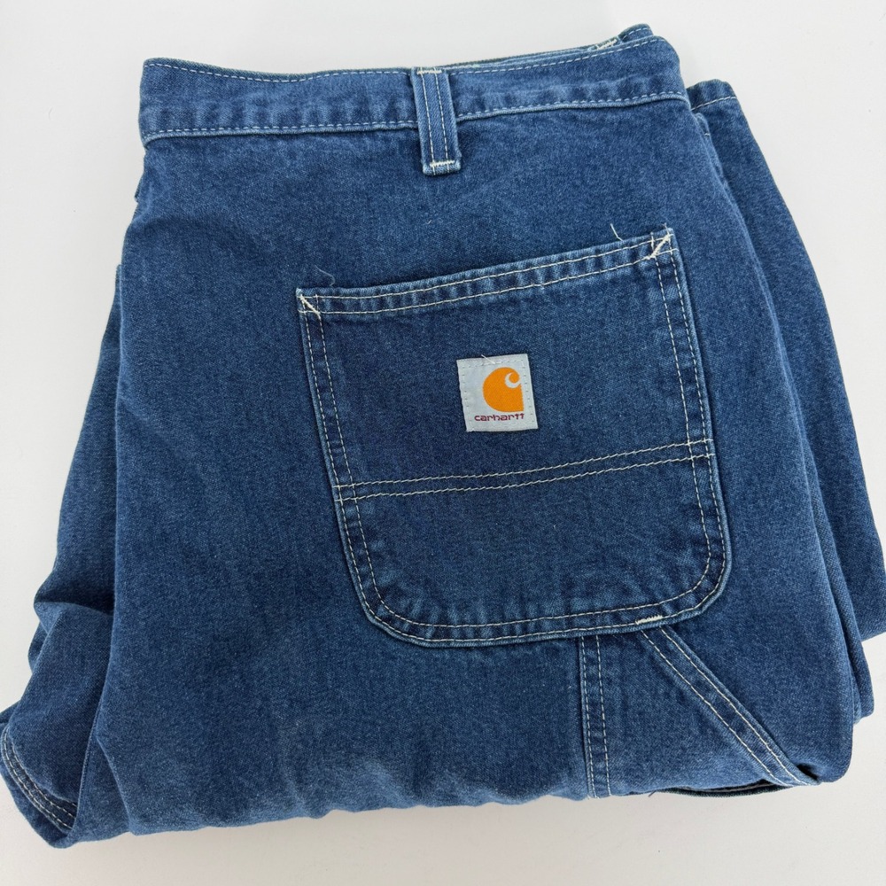 Carhartt B09 Dungaree Fit Utility Jeans Mens 40x34 Blue Denim Work Pants